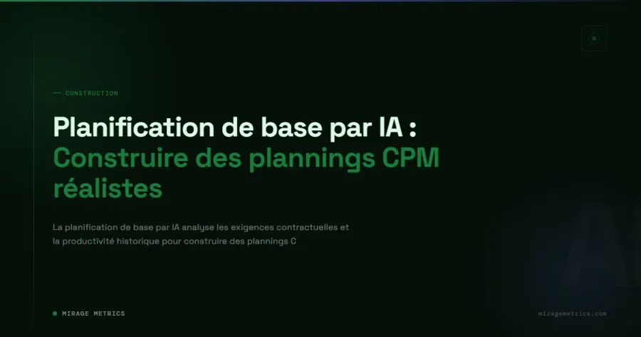 Planification de base par IA construction: CPM réaliste