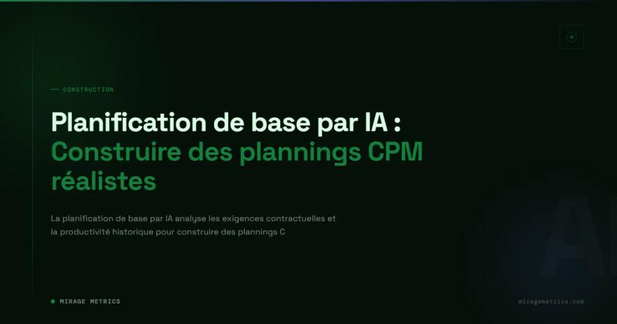 Planification de base par IA : Construire des plannings CPM réalistes