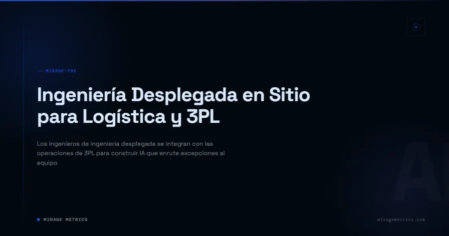 Ingeniería Desplegada en Sitio para Logística y 3PL