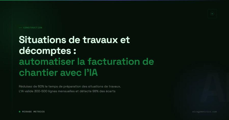 Situations de travaux et décomptes : automatiser la facturation de chantier avec l'IA