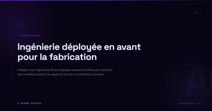 Ingénierie déployée en avant pour la fabrication