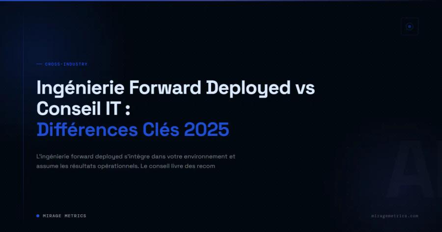 Ingénierie Forward Deployed vs Conseil IT