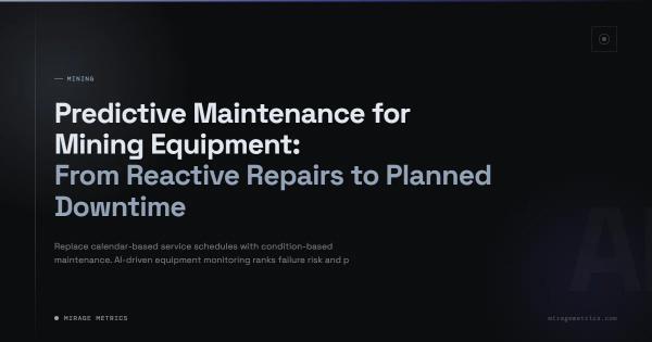 Predictive Maintenance for Mining Equipment