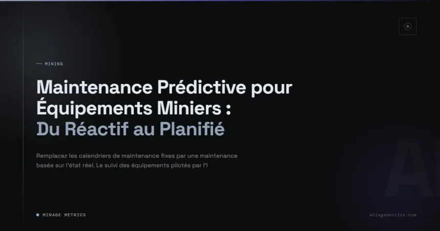 Maintenance Prédictive Équipements Miniers