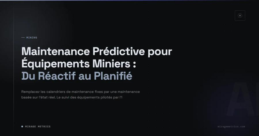 Maintenance Prédictive Équipements Miniers