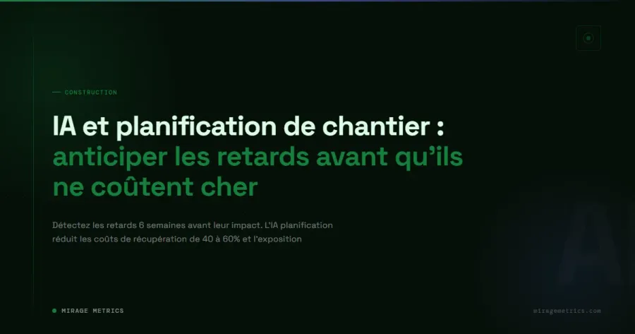 IA planification chantier: anticiper les retards