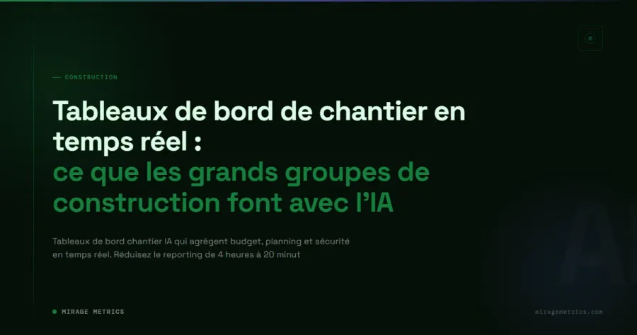 Tableaux de bord de chantier en temps réel avec l'IA