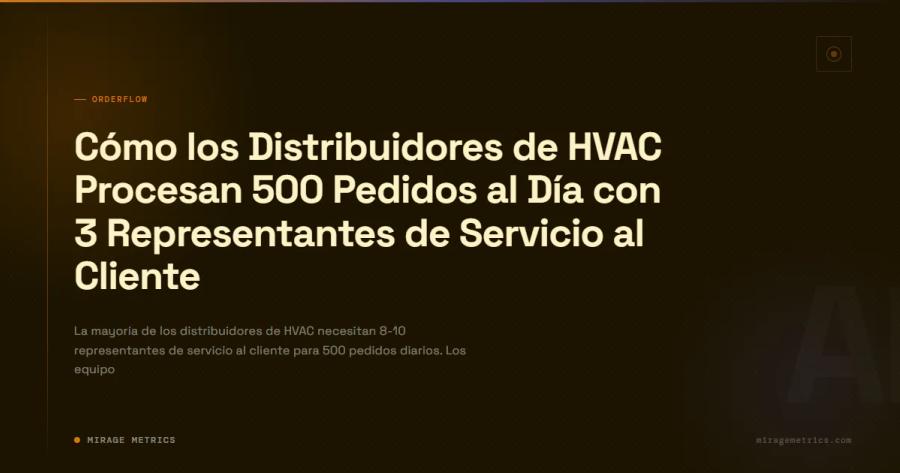 Distribuidor HVAC: 500 pedidos diarios