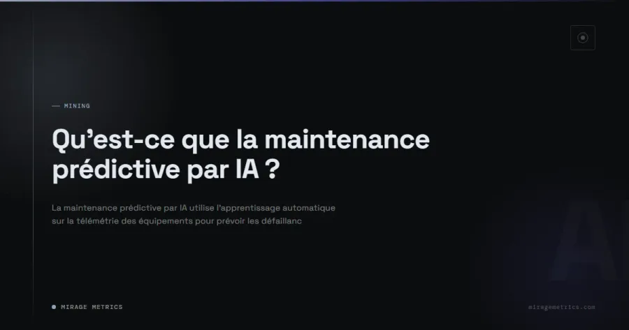 Qu'est-ce que la maintenance prédictive par IA ?