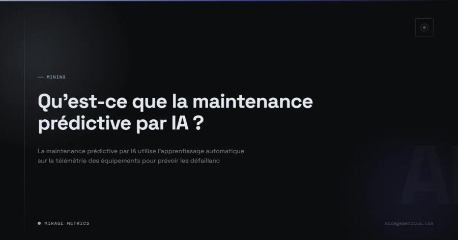 Qu'est-ce que la maintenance prédictive par IA ?