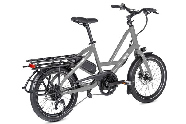 Tern Quick Haul P9 Sport cargo e-bike in Forge Grey, rear three-quarter view