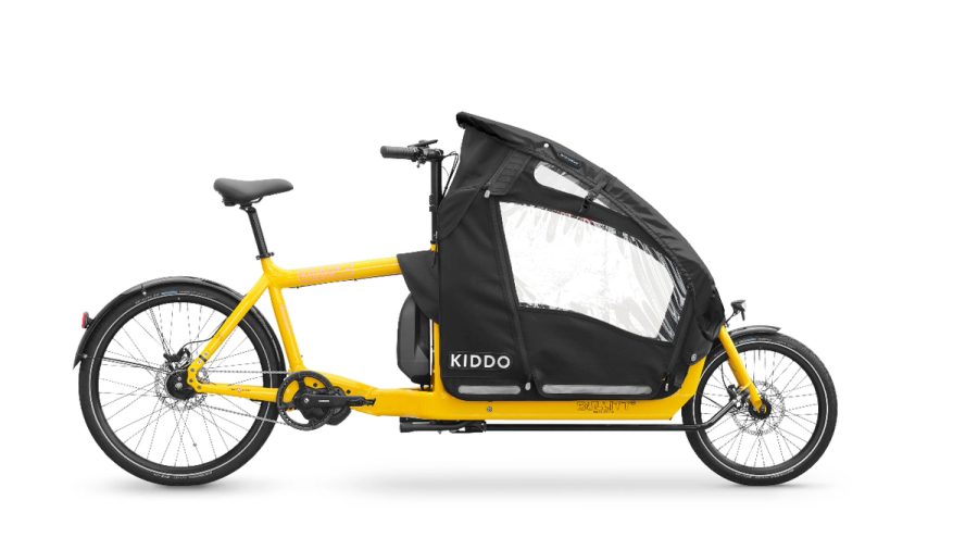 Larry vs Harry Kiddo e6100 compact cargo e-bike in Bollocks, side view