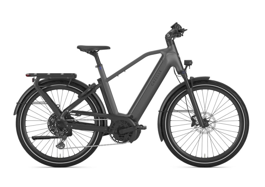 Gazelle Eclipse T11+ high-step e-bike in Anthracite Grey, side view