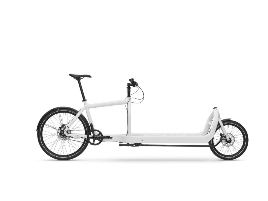 Larry vs Harry Bullitt X pedal cargo bike in Milk Plus, side view