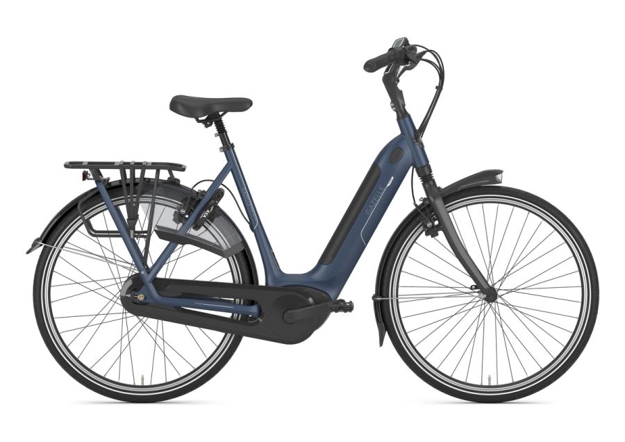 Gazelle Arroyo C380 Elite low-step e-bike in Mallard Blue, side view