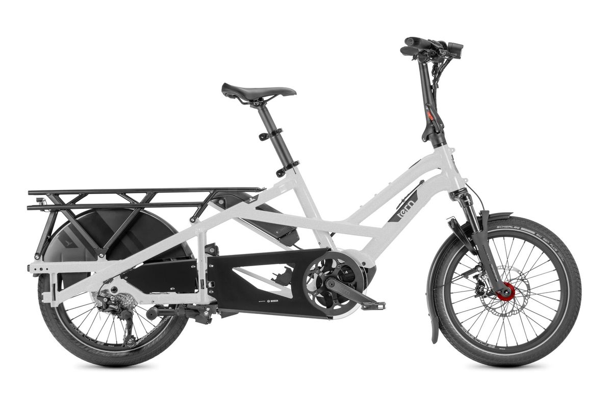 Tern GSD P10 e-bike in Gloss Silver, side view