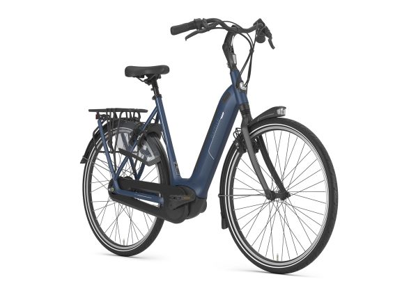 Gazelle Arroyo C380 Elite low-step e-bike in Mallard Blue, front three-quarter view