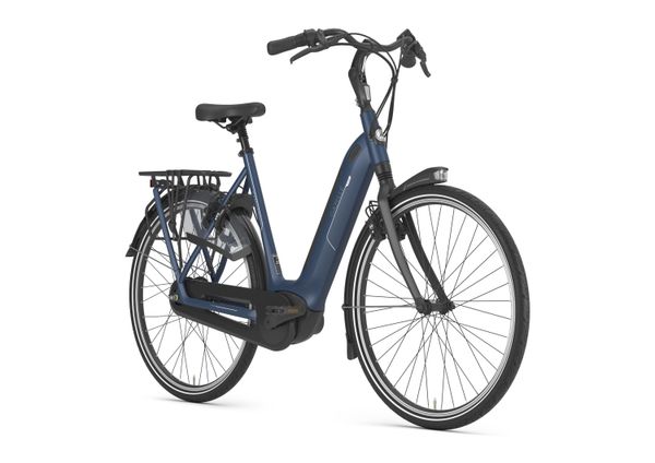 Gazelle Arroyo C380 Elite low-step e-bike in Mallard Blue, front three-quarter view