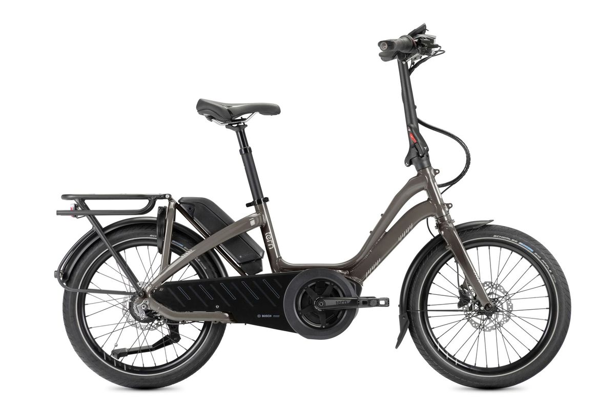 Tern NBD P8i step-through e-bike in Bronze, side view