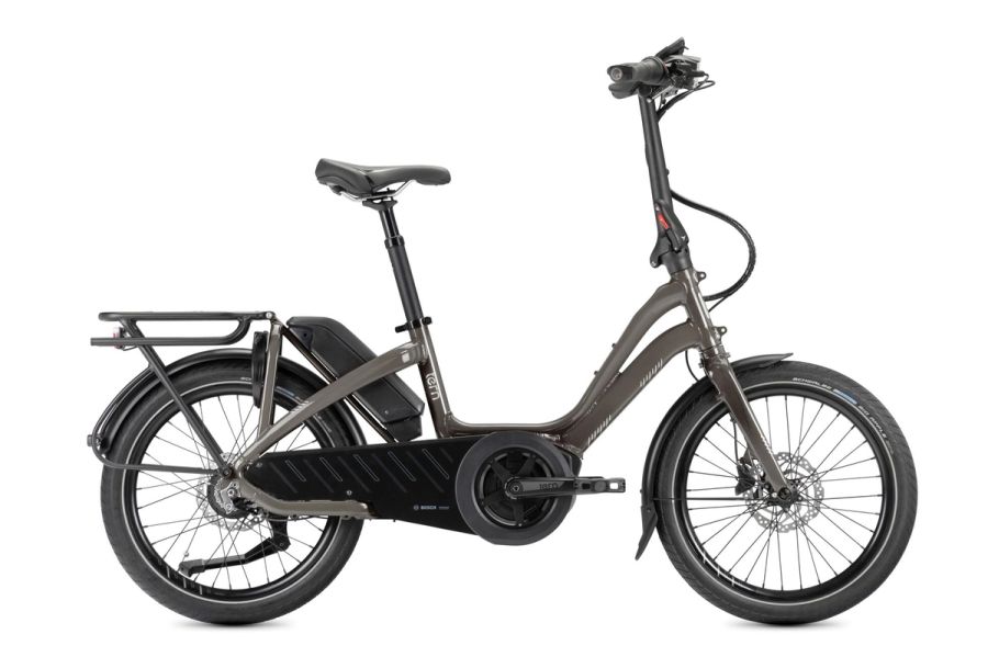 Tern NBD P8i step-through e-bike in Bronze, side view