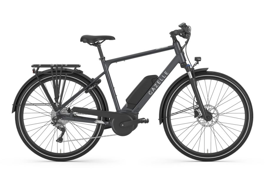 Gazelle Medeo T9 high-step commuter e-bike in Dust, side view