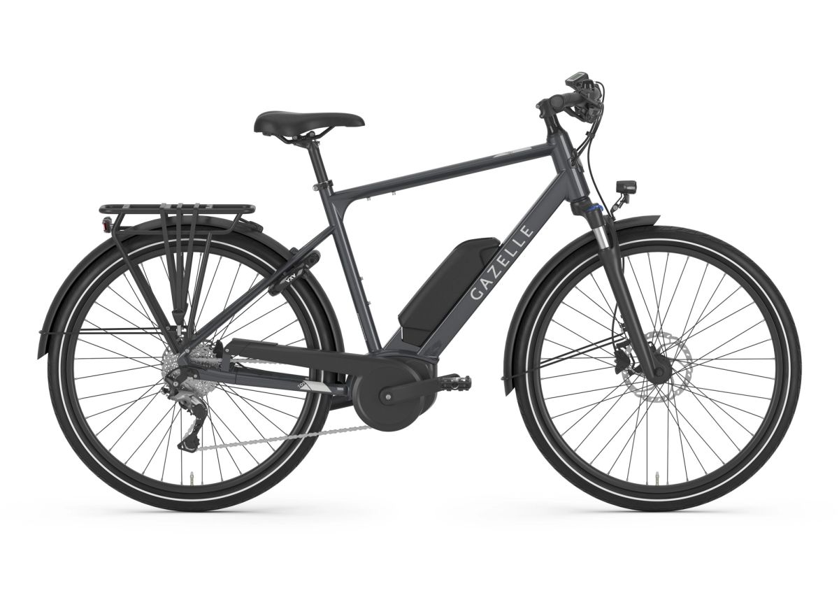 Gazelle Medeo T9 high-step commuter e-bike in Dust, side view