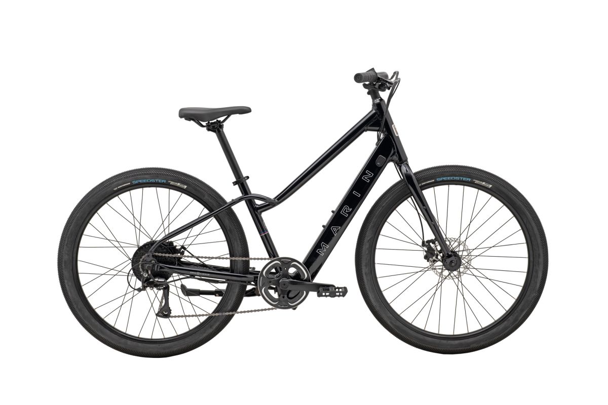 Marin Stinson E commuter e-bike in black, side view
