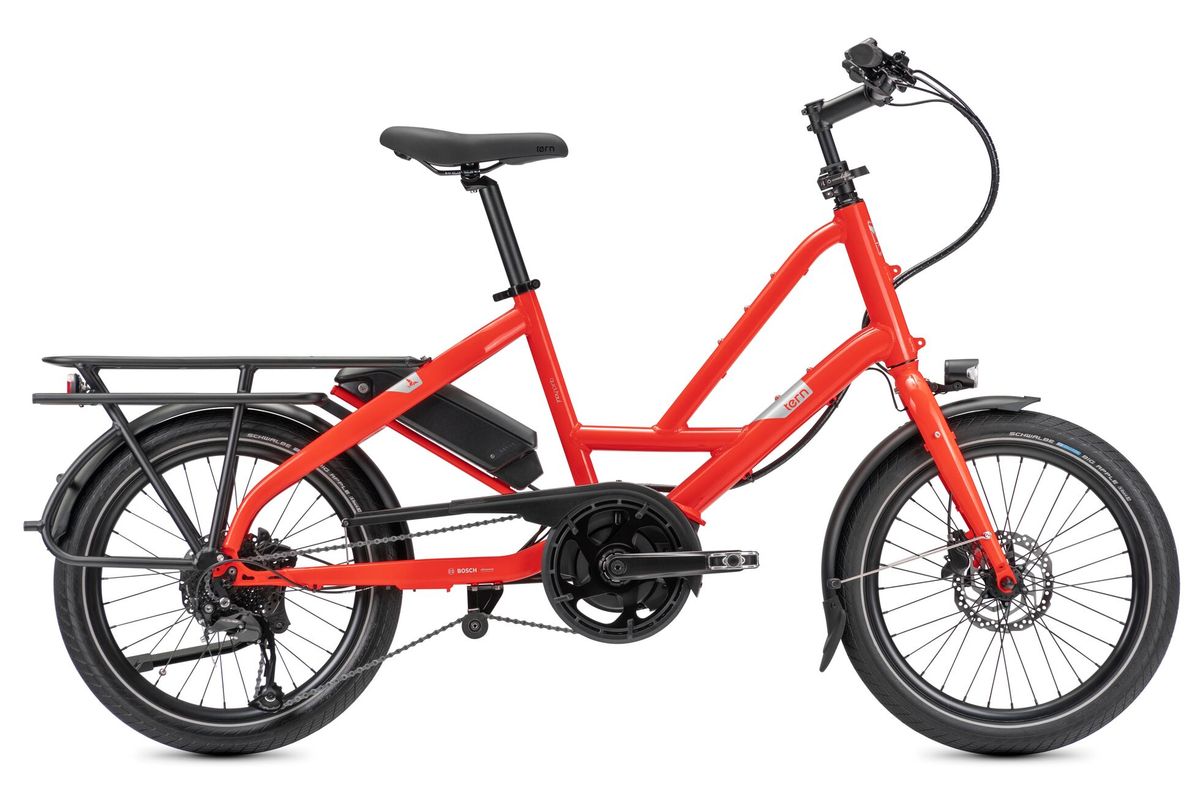 Tern Quick Haul P9 in Tabasco red, side profile