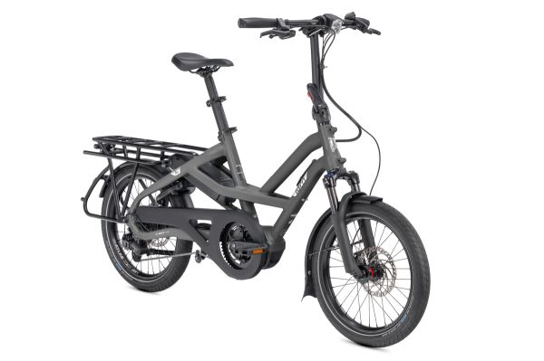 Tern HSD P10e Sport e-bike in Basalt, three-quarter view
