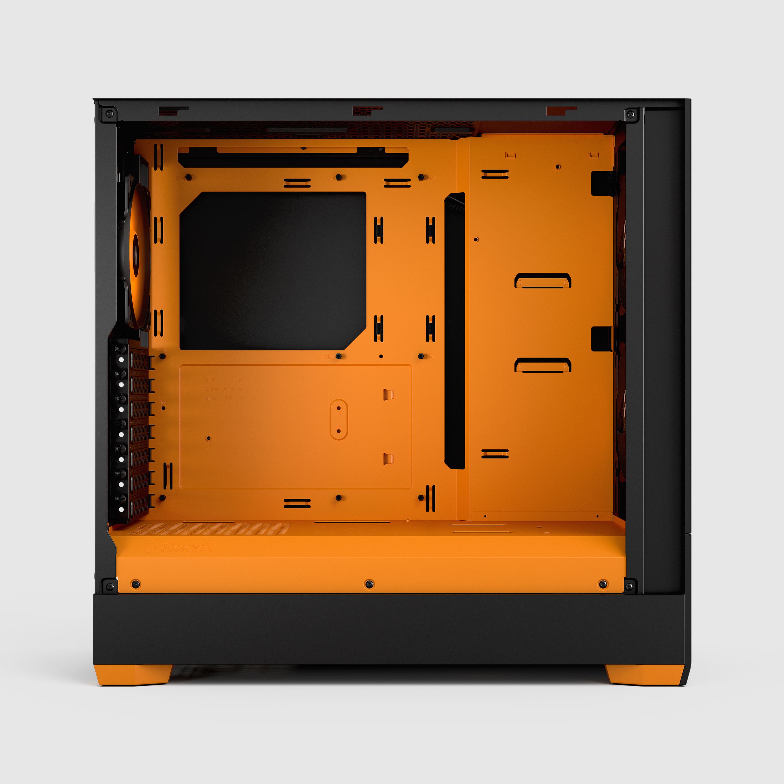 Pop Air RGB Orange Core TG Clear Tint | Fractal Design