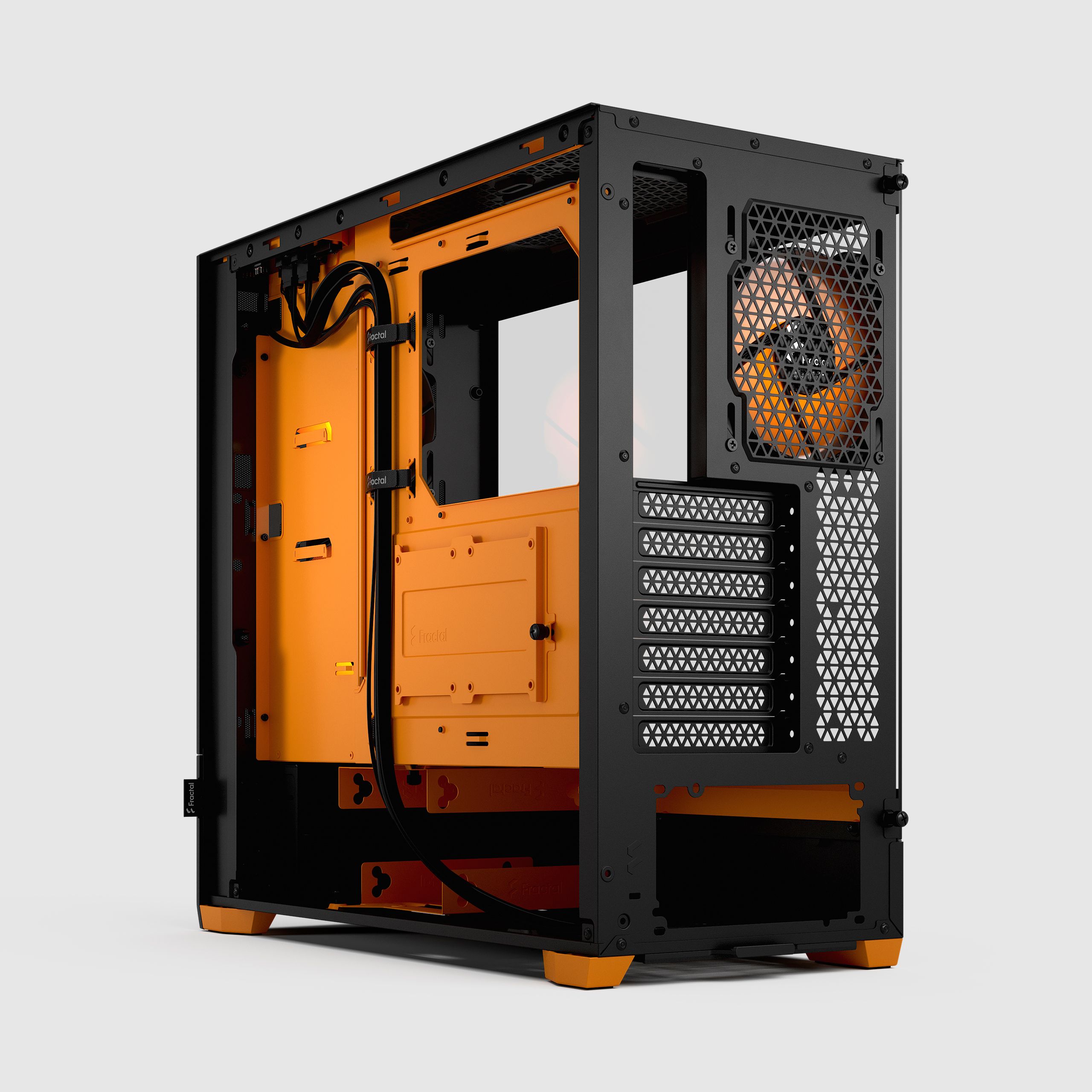 Pop Air RGB Orange Core TG Clear Tint | Fractal Design