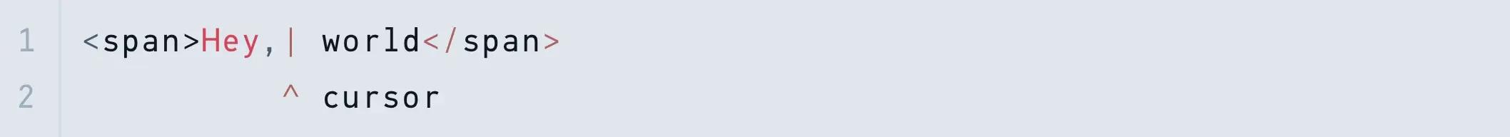 A screenshot of Whimsical Docs pointing out the cursor position.