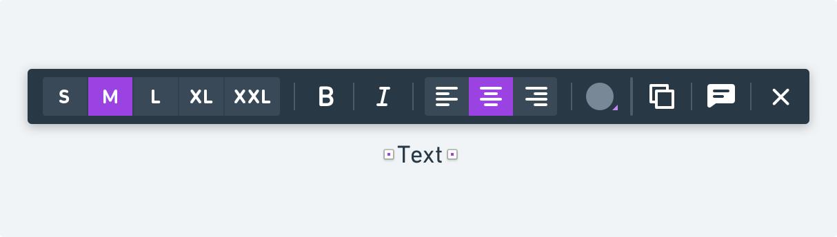 Contextual Toolbar for Text Controls in Whimsical