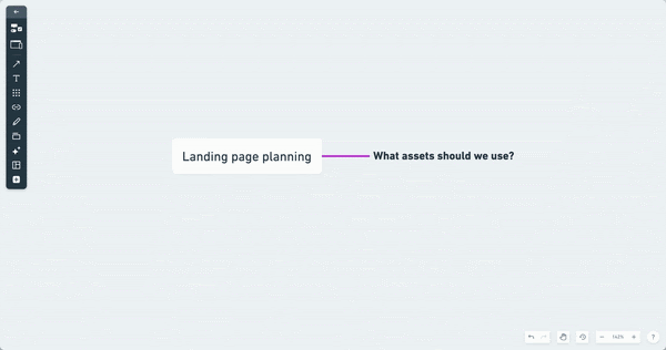 Rich text editing inside Whimsical boards.