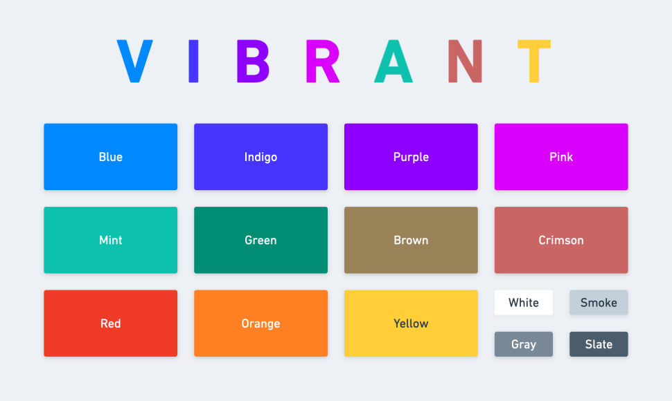 Example of a fun vibrant color theme