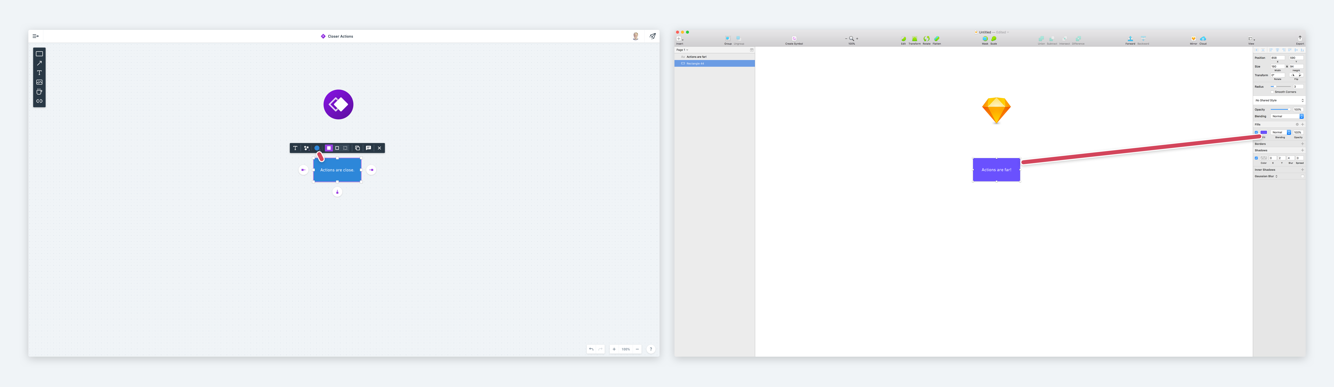 Distance to controls in Whimsical vs Sketch