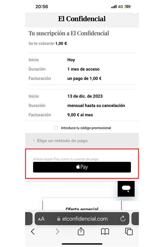Apple Pay defaulted without user intent