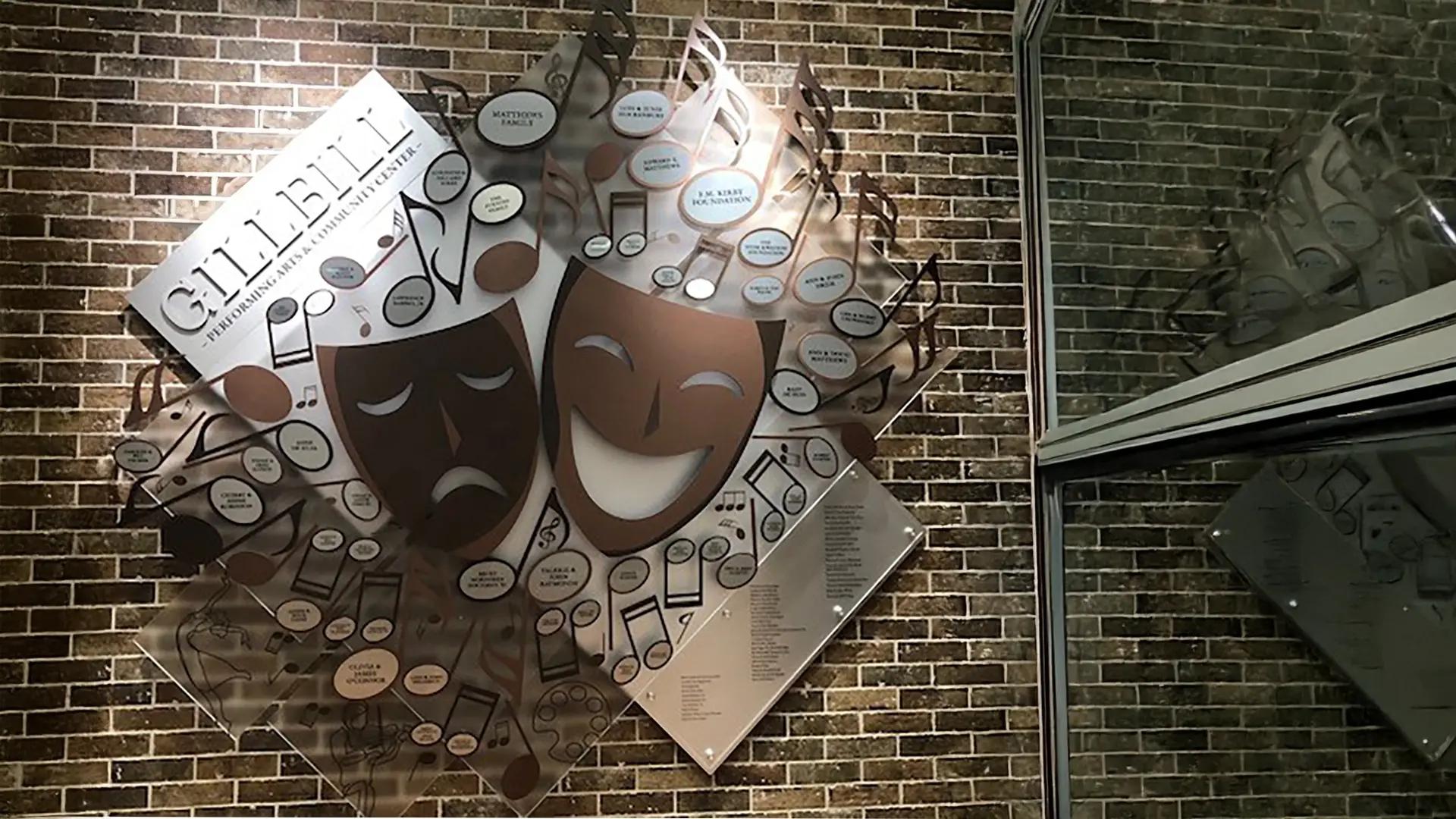 Gill Bernard School tile wall donor recognition wall bronze, recognition, tile wall