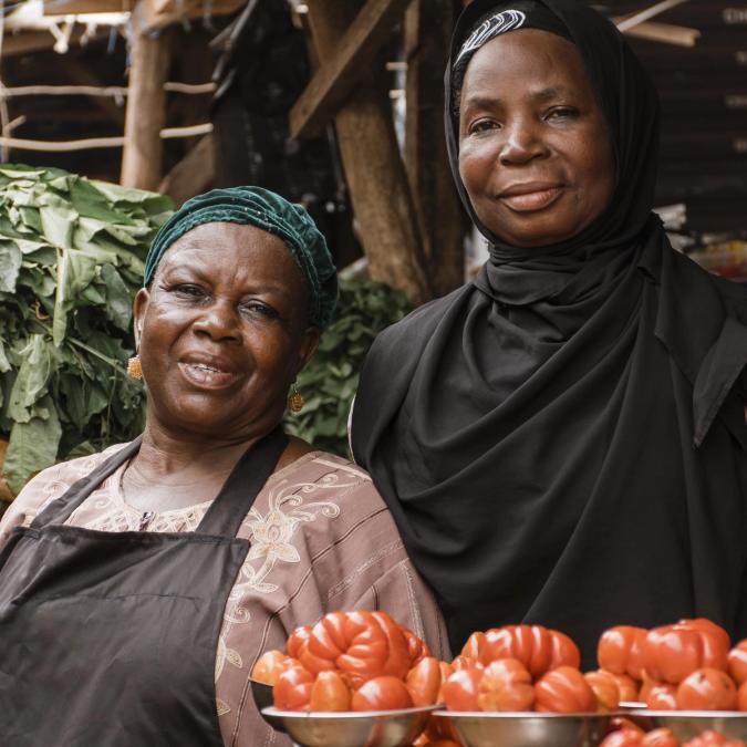 Traders at a market