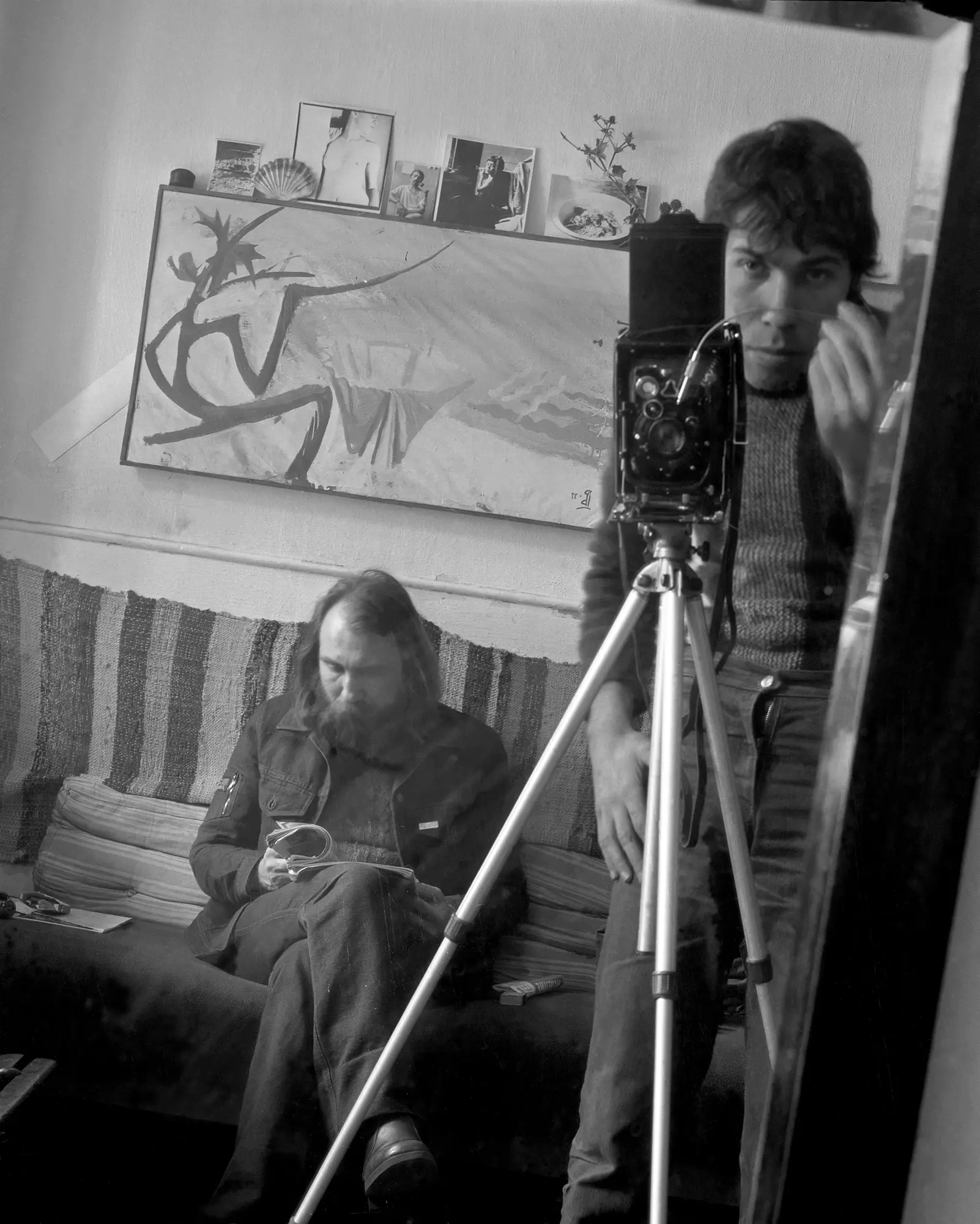 Self portrait with Vladimir Naumets, 1970s