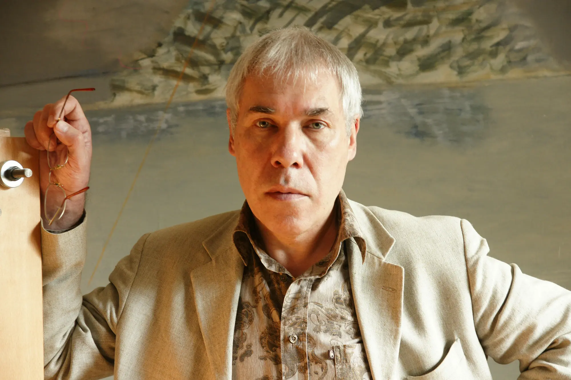 Vasiliy Ryabchenko portrait in his studio, Odessa, Ukraine, 2000s