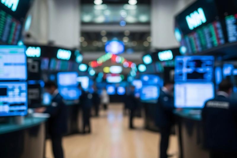 Trading floor lined with blue market data screens, representing the platforms compared in this TradersPost alternative guide