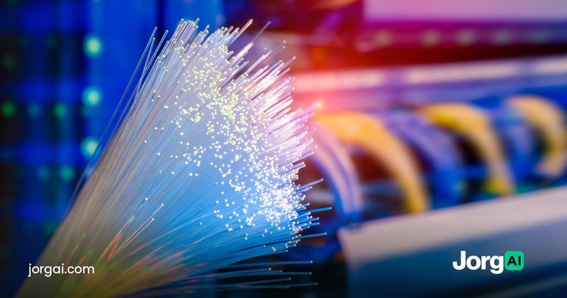 Fiber optic strands lit up in front of a server rack, cover for the broker API rate-limit comparison