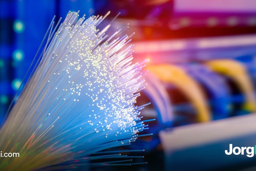 Fiber optic strands lit up in front of a server rack, cover for the broker API rate-limit comparison