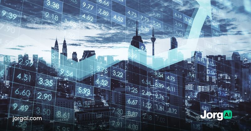 City skyline with a rising market chart overlay, cover for the Kraken, Crypto.com and Alpaca comparison