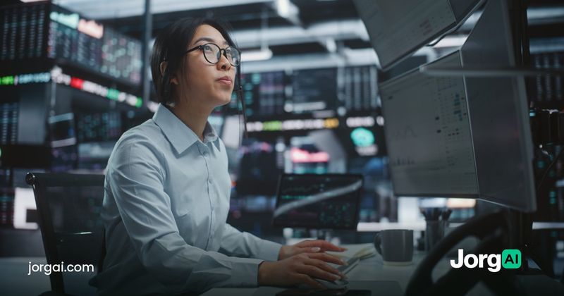 Trader watching falling stock charts on multiple monitors, cover for the October 14, 2026 chip selloff and ASML results post