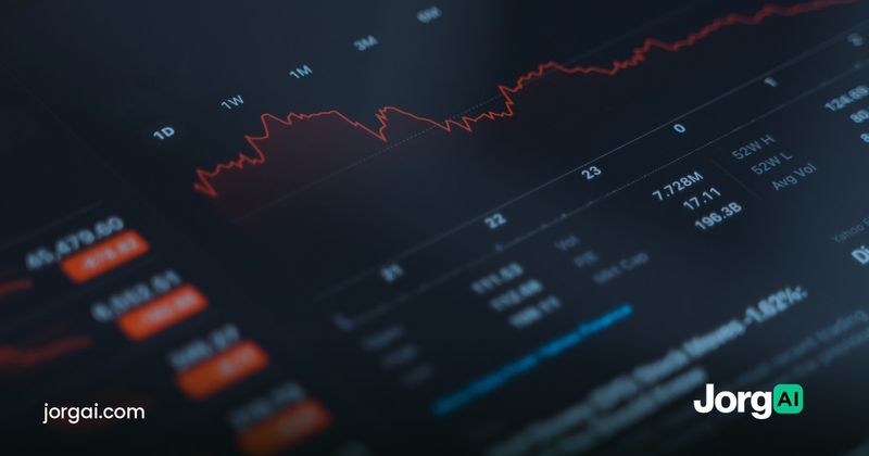 Stock ticker board with red and green prices, cover for the stock market seasonality study