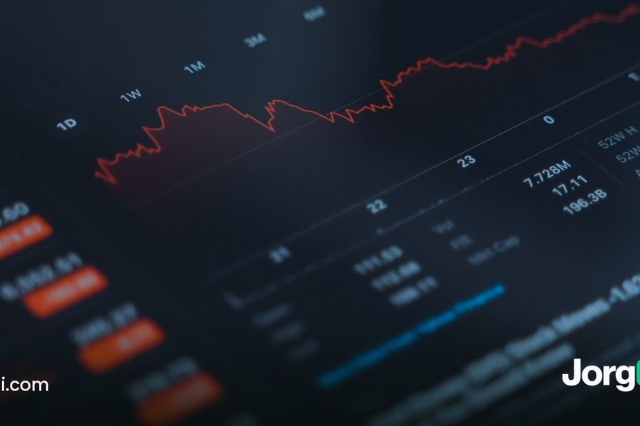 Stock ticker board with red and green prices, cover for the stock market seasonality study