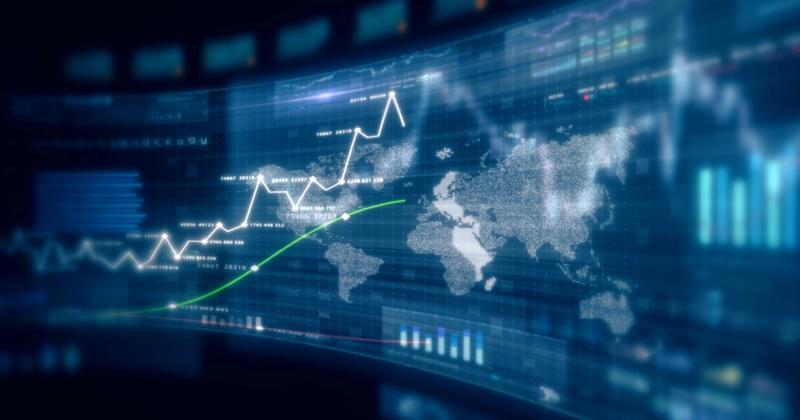 Falling market chart on a trading screen illustrating why the stock market is down today