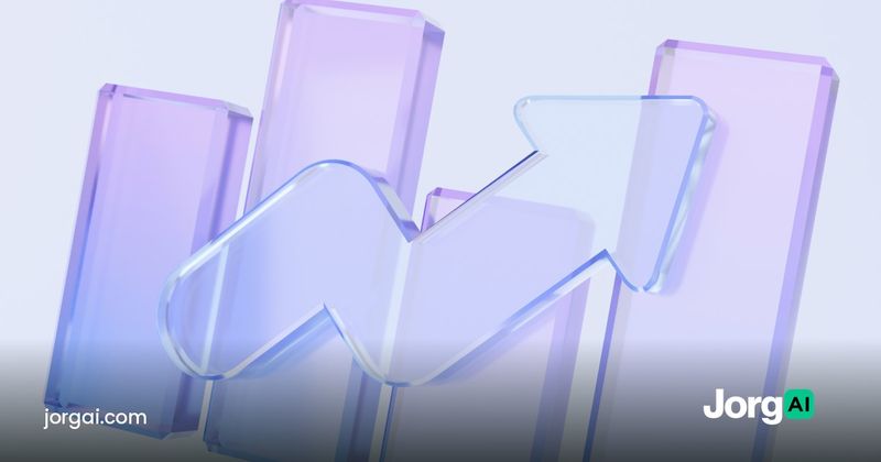 Glass arrow rising across translucent bar chart columns, cover for the risk/reward ratio guide